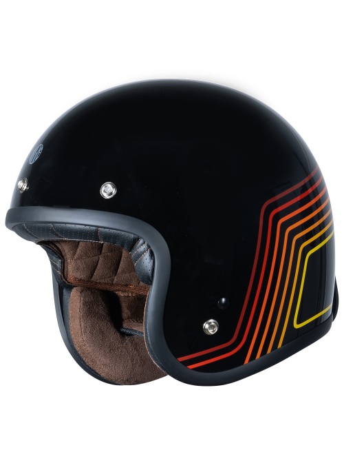 Capacete Jet Origine Primo Sunrise Red/Black Retro Vintage E2206