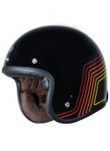 Motorrad helm Jet Origine Primo Sunrise Red/Black Retro Vintage E2206