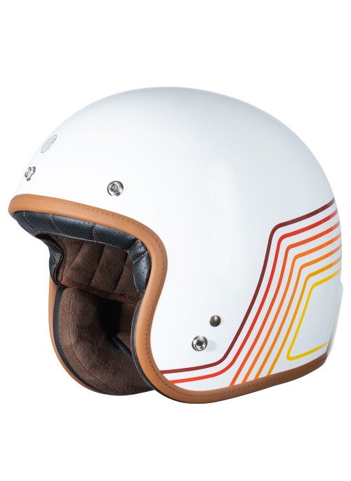 Capacete Jet Origine Primo Sunrise Red/White Retro Vintage E2206