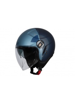 Casque de moto jet urban avec lunettes de soleil Origine Alpha Upndown blue matt E2206